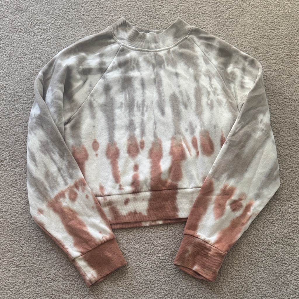 Women's Tie-Dye Sweatshirt - Cream And Brown